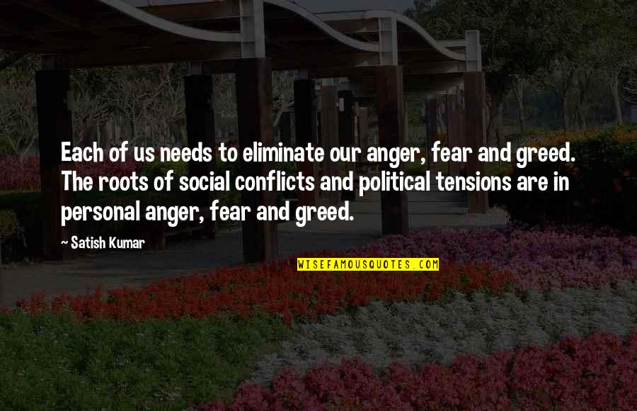 Satish Kumar Quotes By Satish Kumar: Each of us needs to eliminate our anger,