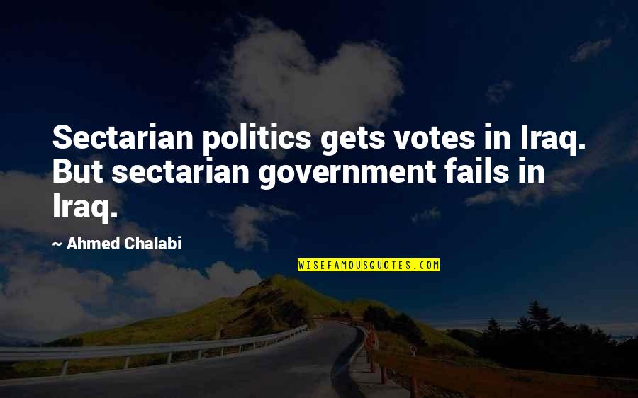 Satoru Iwata Famous Quotes By Ahmed Chalabi: Sectarian politics gets votes in Iraq. But sectarian