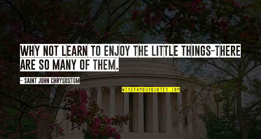 Satstat Quotes By Saint John Chrysostom: Why not learn to enjoy the little things-there Satstat Quotes By Saint John Chrysostom: Why not learn to enjoy the little things-there