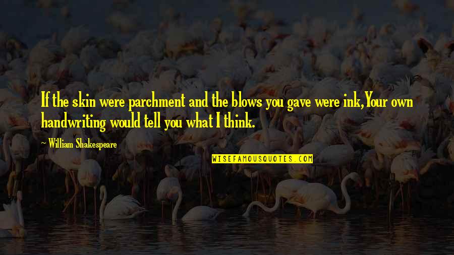 Saturday Affirmation Quotes By William Shakespeare: If the skin were parchment and the blows