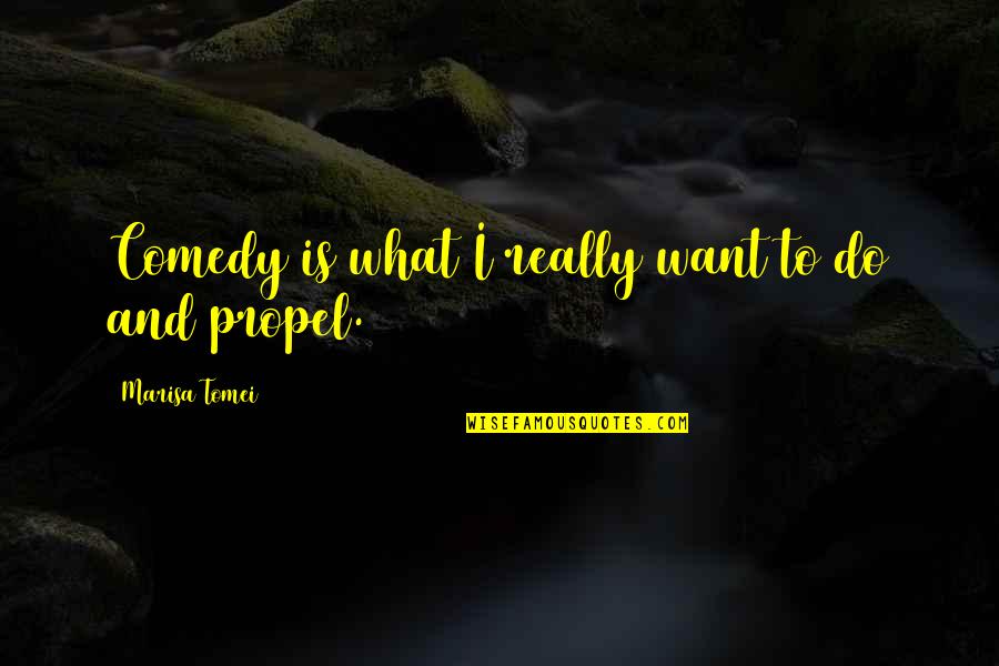 Saturday And Sundays Quotes By Marisa Tomei: Comedy is what I really want to do