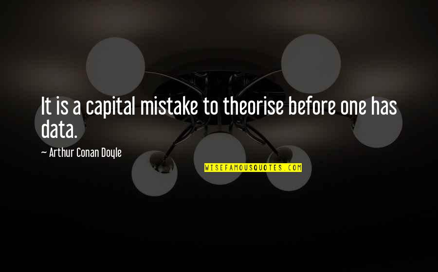 Saturday Night Alone Quotes By Arthur Conan Doyle: It is a capital mistake to theorise before