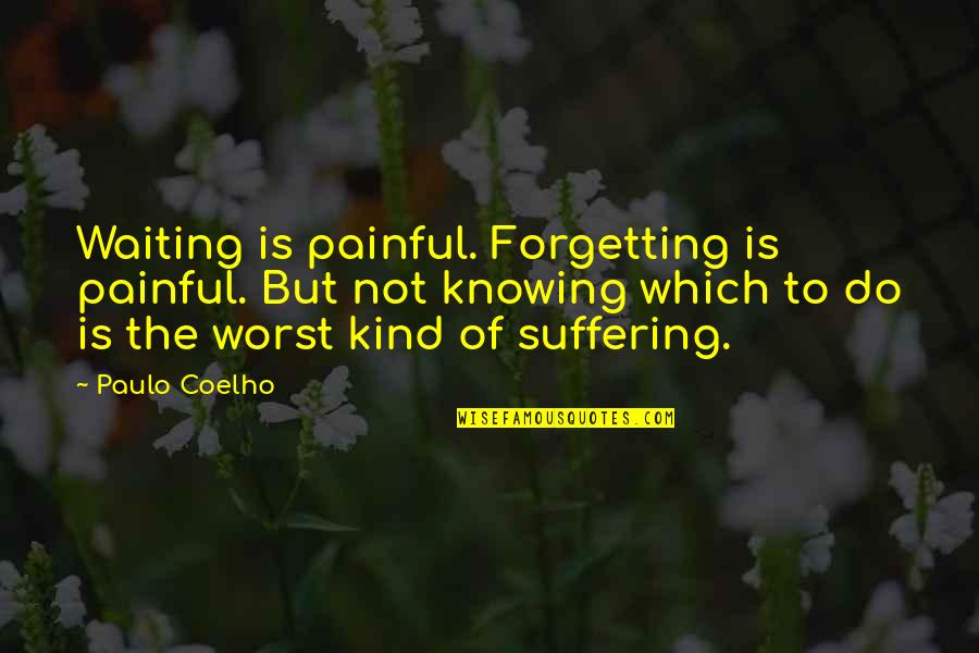 Satya Narayan Goenka Quotes By Paulo Coelho: Waiting is painful. Forgetting is painful. But not