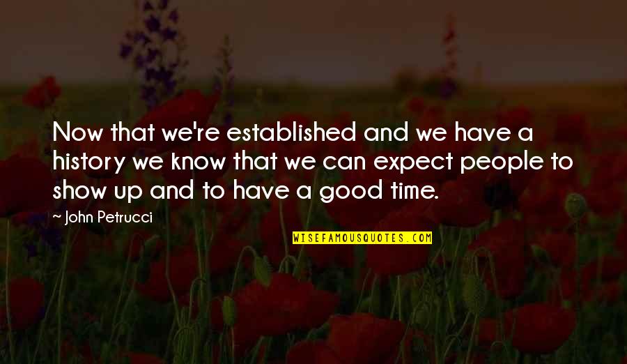 Satya Truthfulness Quotes By John Petrucci: Now that we're established and we have a Satya Truthfulness Quotes By John Petrucci: Now that we're established and we have a