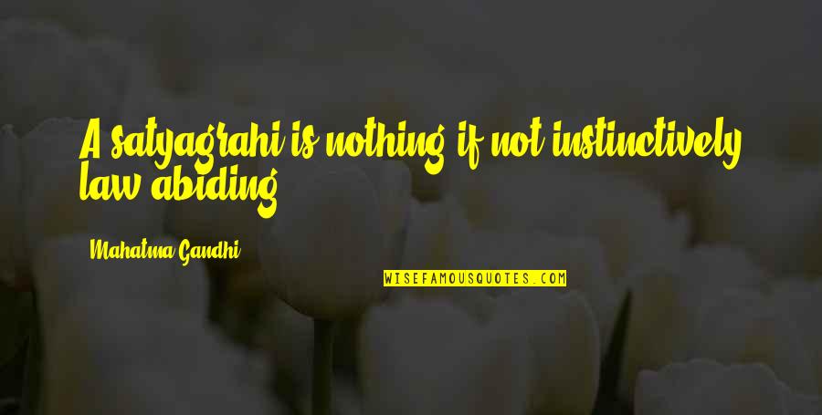 Satyagraha Quotes By Mahatma Gandhi: A satyagrahi is nothing if not instinctively law-abiding.