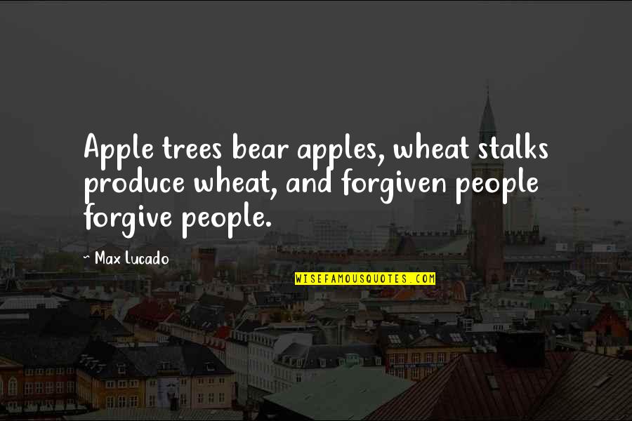 Saucer Boy Quotes By Max Lucado: Apple trees bear apples, wheat stalks produce wheat, Saucer Boy Quotes By Max Lucado: Apple trees bear apples, wheat stalks produce wheat,