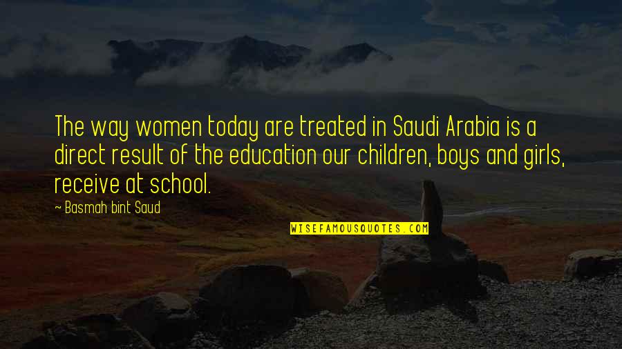 Saud Quotes By Basmah Bint Saud: The way women today are treated in Saudi