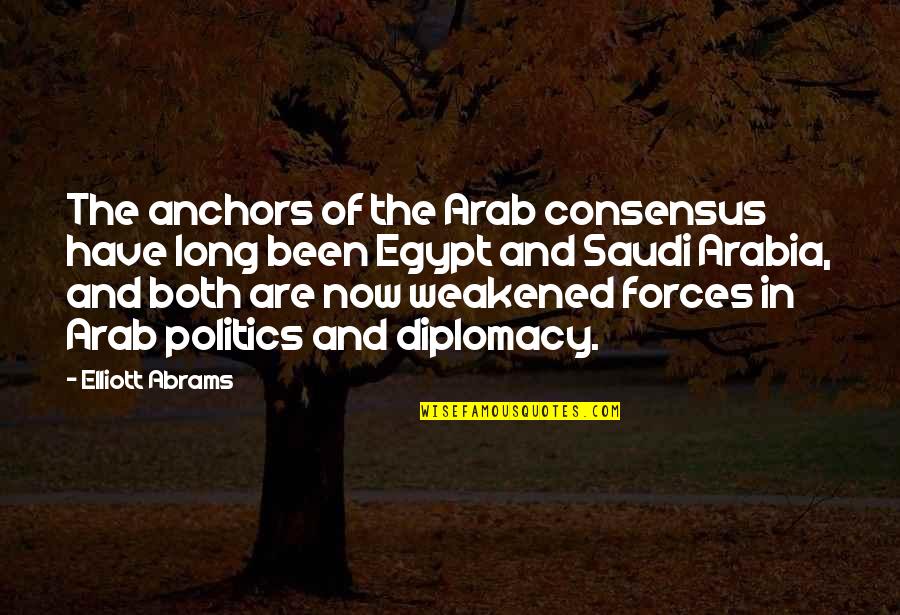 Saudi Arabia Quotes By Elliott Abrams: The anchors of the Arab consensus have long