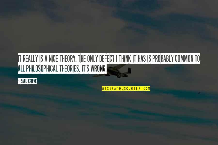 Saul Kripke Quotes By Saul Kripke: It really is a nice theory. The only