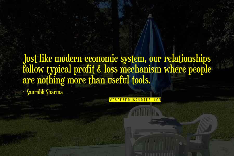 Saurabh Quotes By Saurabh Sharma: Just like modern economic system, our relationships follow