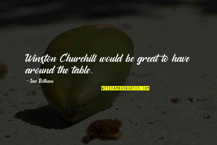 Saurezz Quotes By Ian Botham: Winston Churchill would be great to have around
