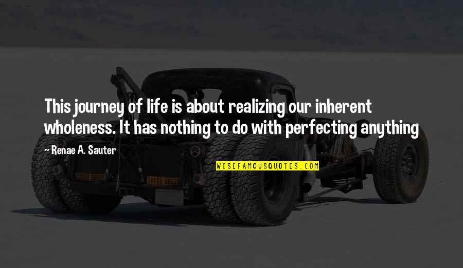 Sauter Quotes By Renae A. Sauter: This journey of life is about realizing our Sauter Quotes By Renae A. Sauter: This journey of life is about realizing our