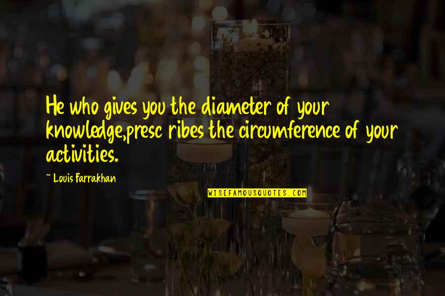 Savage Angel Quotes By Louis Farrakhan: He who gives you the diameter of your Savage Angel Quotes By Louis Farrakhan: He who gives you the diameter of your