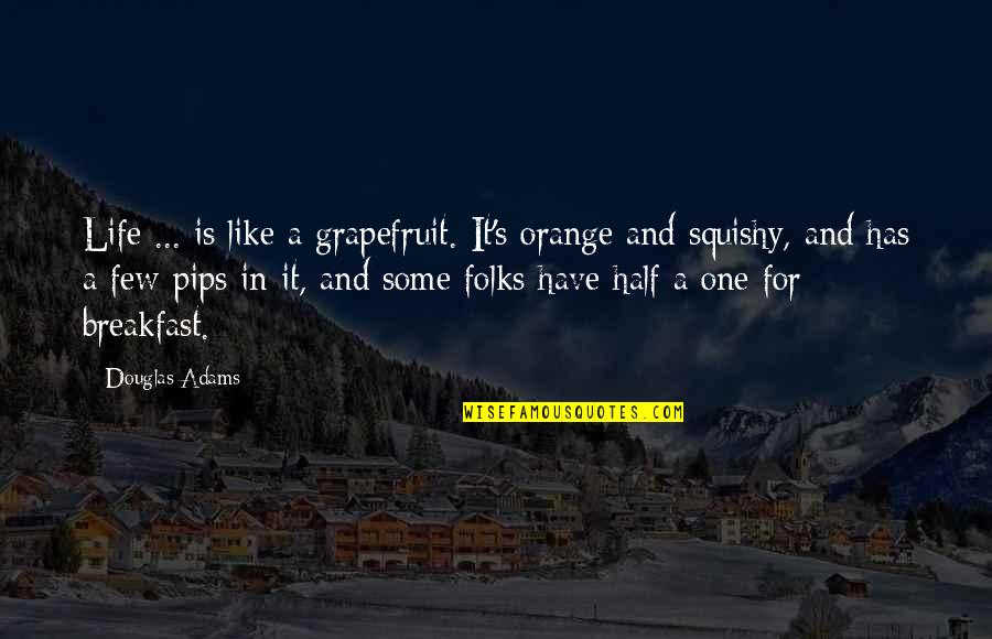 Savaging Rugs Quotes By Douglas Adams: Life ... is like a grapefruit. It's orange