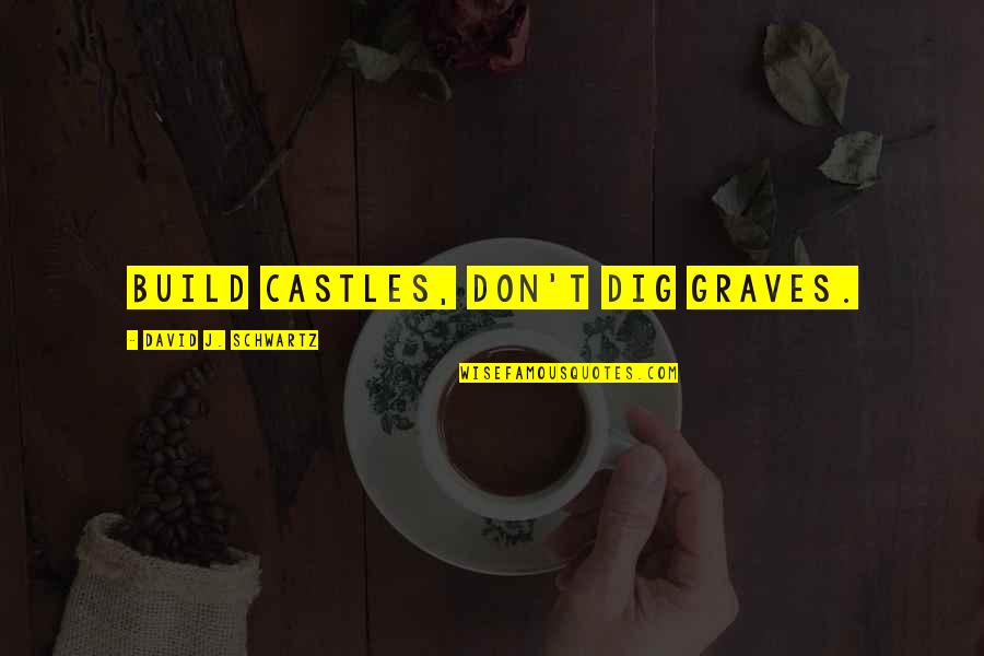 Savan Quotes By David J. Schwartz: Build castles, don't dig graves.