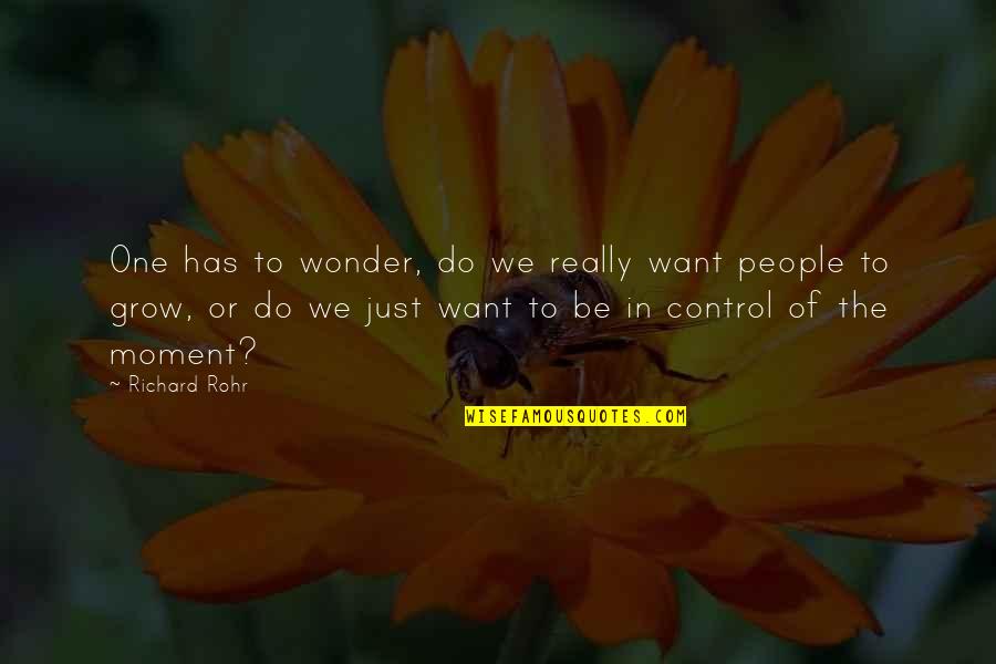 Savda Pin Quotes By Richard Rohr: One has to wonder, do we really want