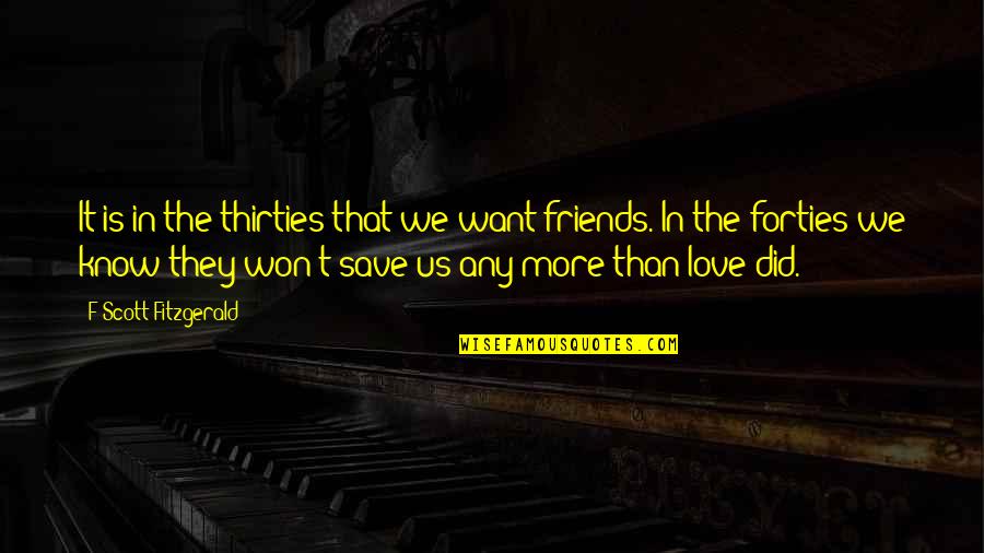 Save Love Quotes By F Scott Fitzgerald: It is in the thirties that we want