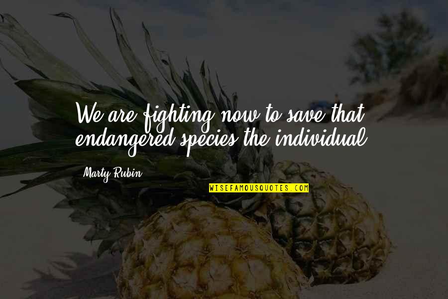 Save Now Quotes By Marty Rubin: We are fighting now to save that endangered