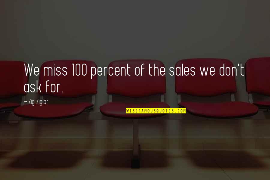 Savenick Quotes By Zig Ziglar: We miss 100 percent of the sales we