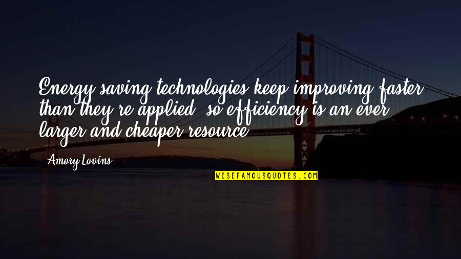 Saving Energy Quotes By Amory Lovins: Energy-saving technologies keep improving faster than they're applied,