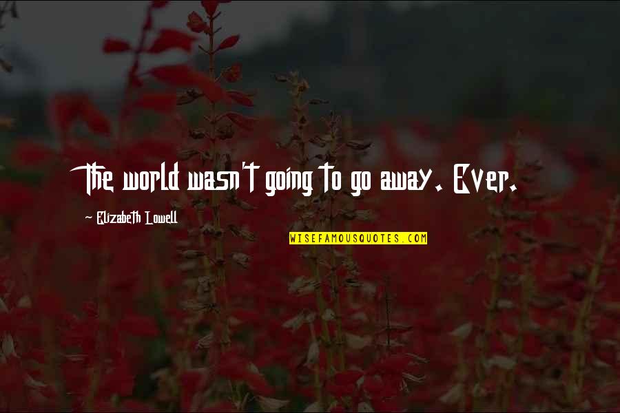 Saving Human Life Quotes By Elizabeth Lowell: The world wasn't going to go away. Ever.