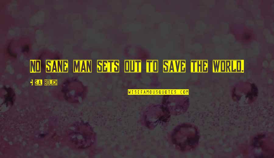 Saving The World Quotes By S.A. Bolich: No sane man sets out to save the