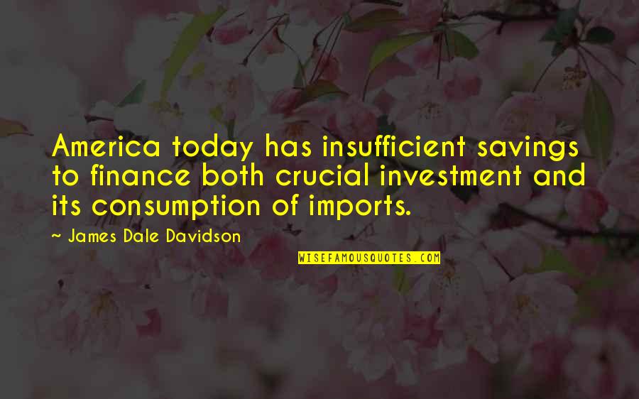 Savings Quotes By James Dale Davidson: America today has insufficient savings to finance both
