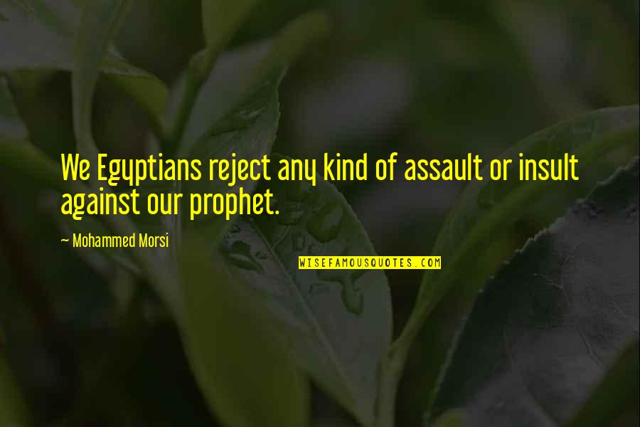 Savka Dapcevic Quotes By Mohammed Morsi: We Egyptians reject any kind of assault or