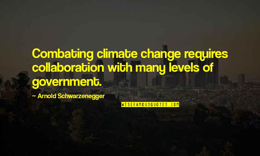 Savlonic Epoch Quotes By Arnold Schwarzenegger: Combating climate change requires collaboration with many levels