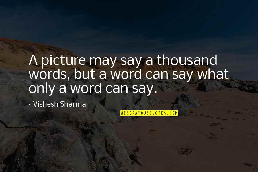 Savoir Quotes By Vishesh Sharma: A picture may say a thousand words, but