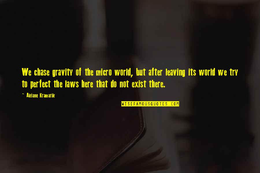 Savvier Lp Quotes By Akiane Kramarik: We chase gravity of the micro world, but Savvier Lp Quotes By Akiane Kramarik: We chase gravity of the micro world, but