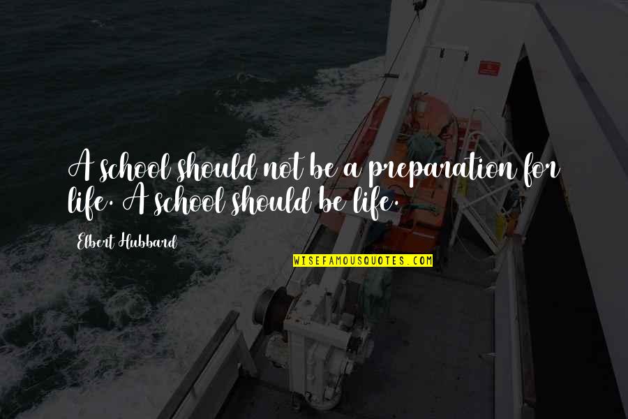 Sawtooths On My Mind Quotes By Elbert Hubbard: A school should not be a preparation for