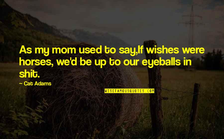 Say Hi To Your Mom Quotes By Cat Adams: As my mom used to say,If wishes were