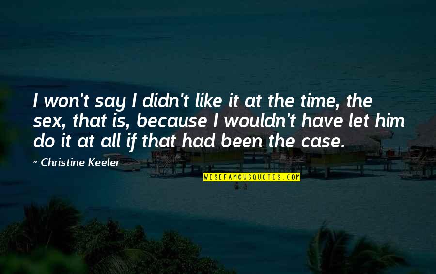 Say I Won't Quotes By Christine Keeler: I won't say I didn't like it at