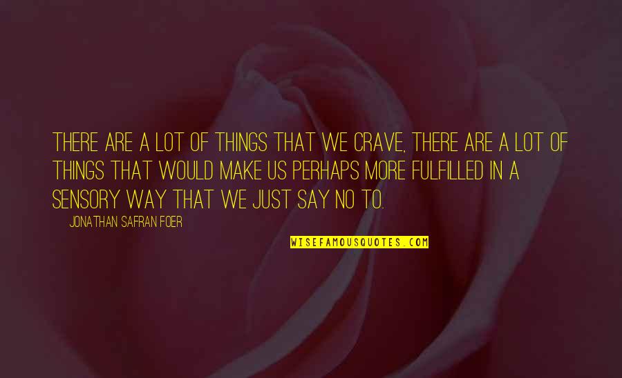Say No More Quotes By Jonathan Safran Foer: There are a lot of things that we