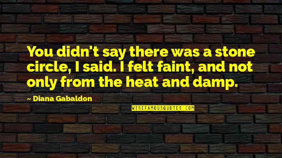 Say Quotes By Diana Gabaldon: You didn't say there was a stone circle,