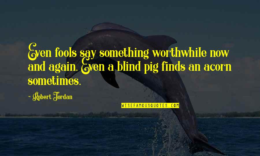 Say Sometimes Quotes By Robert Jordan: Even fools say something worthwhile now and again.