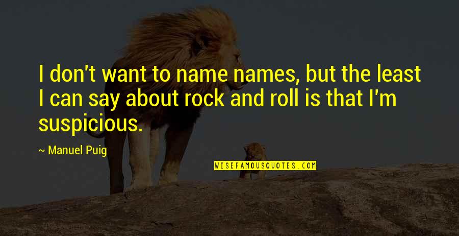 Say Their Names Quotes By Manuel Puig: I don't want to name names, but the