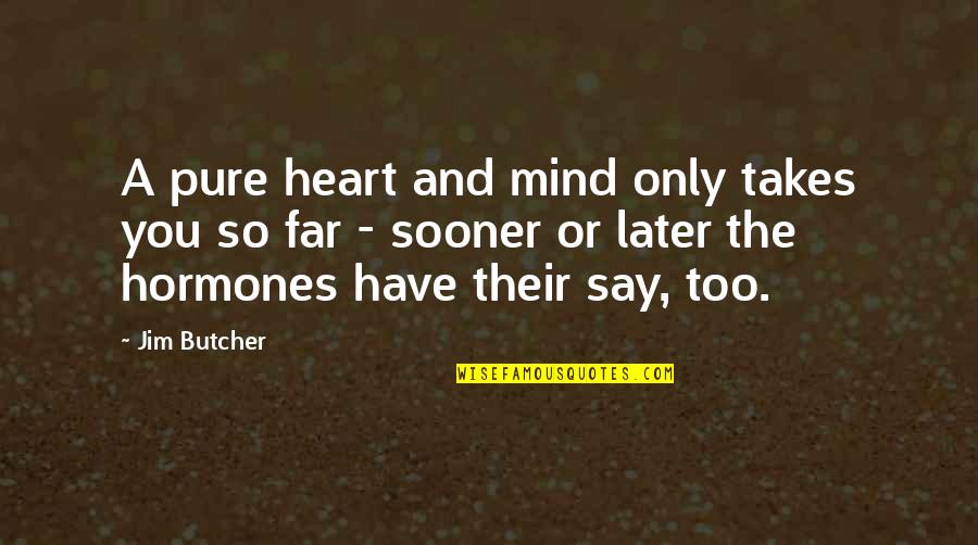 Say This Sooner Quotes By Jim Butcher: A pure heart and mind only takes you