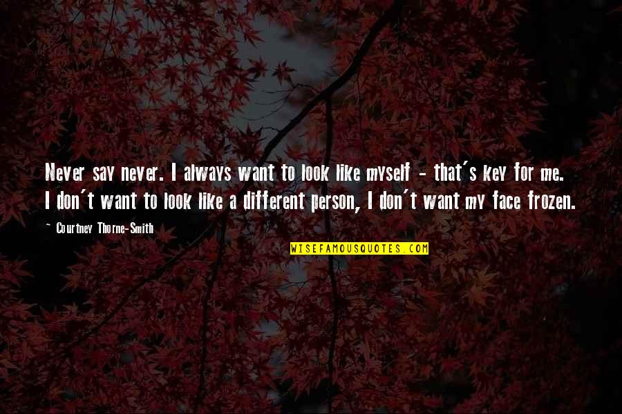 Say To My Face Quotes By Courtney Thorne-Smith: Never say never. I always want to look Say To My Face Quotes By Courtney Thorne-Smith: Never say never. I always want to look