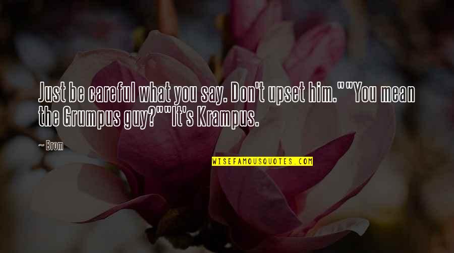 Say What You Really Mean Quotes By Brom: Just be careful what you say. Don't upset