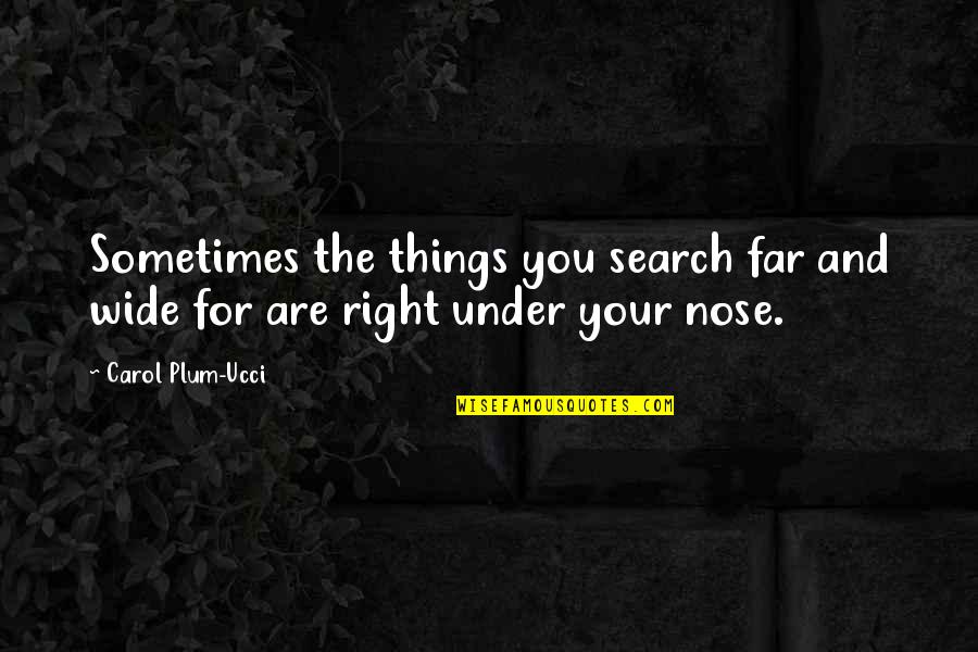 Sayda Nouveaute Quotes By Carol Plum-Ucci: Sometimes the things you search far and wide