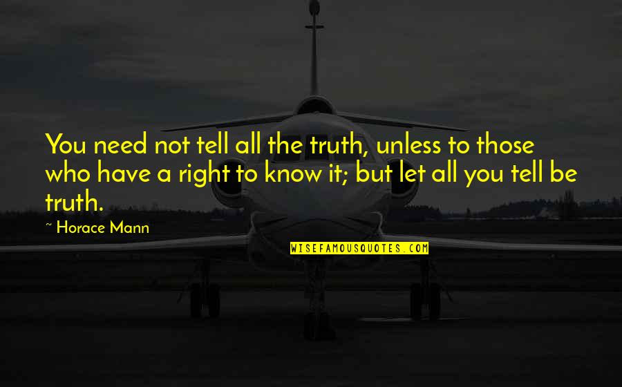 Saydie Quotes By Horace Mann: You need not tell all the truth, unless Saydie Quotes By Horace Mann: You need not tell all the truth, unless