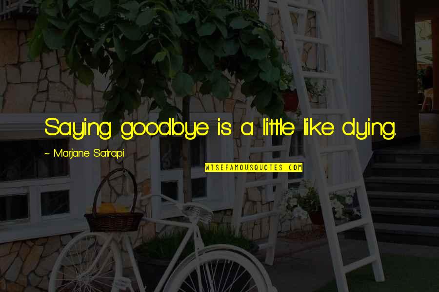 Saying Goodbye Quotes By Marjane Satrapi: Saying goodbye is a little like dying.