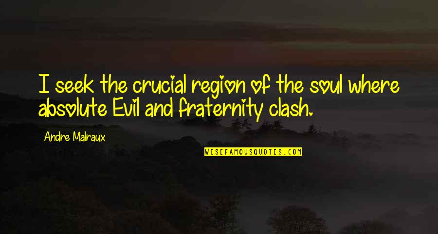 Saying How You Truly Feel Quotes By Andre Malraux: I seek the crucial region of the soul