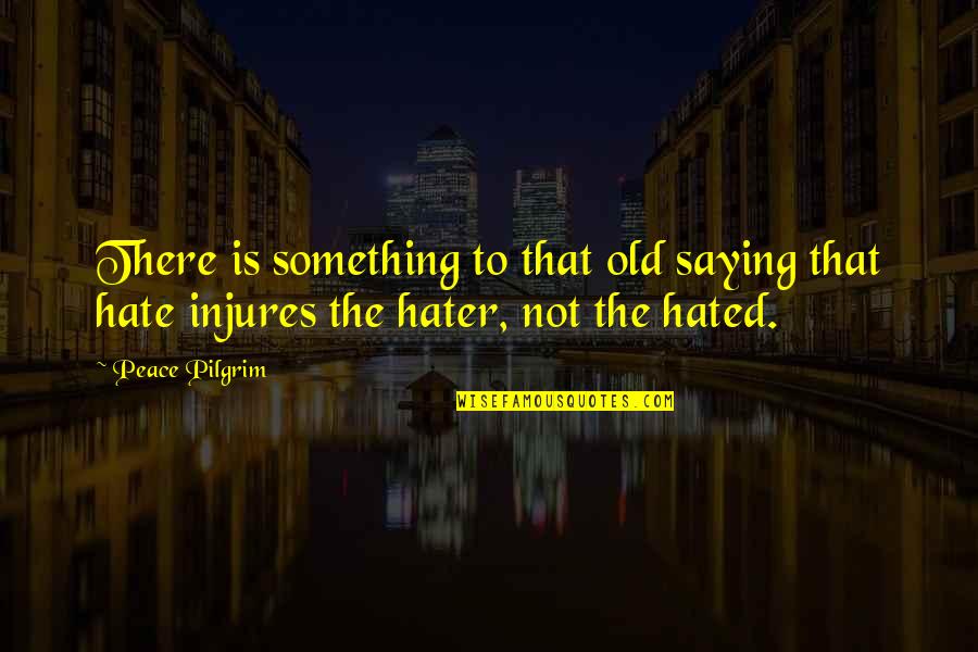 Saying I Hate You Quotes By Peace Pilgrim: There is something to that old saying that