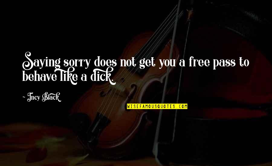 Saying I Sorry Quotes By Incy Black: Saying sorry does not get you a free