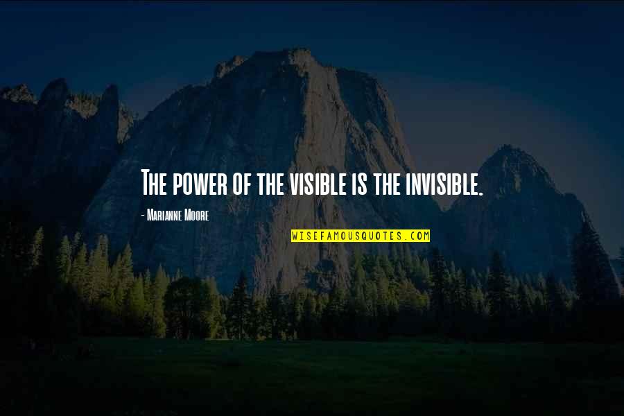 Saying Sorry And Not Meaning It Quotes By Marianne Moore: The power of the visible is the invisible.