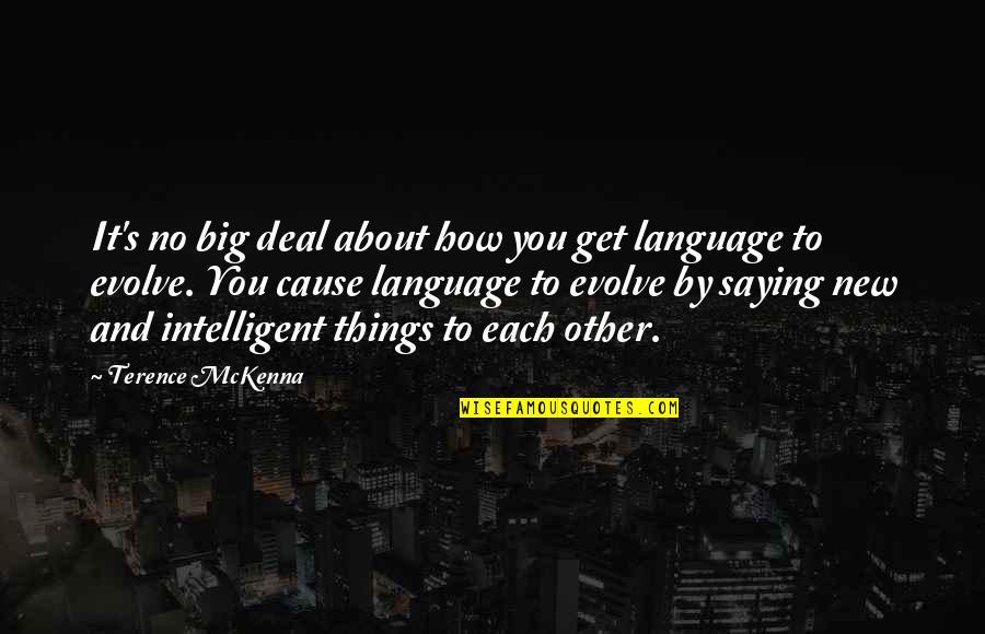 Saying Things Quotes By Terence McKenna: It's no big deal about how you get