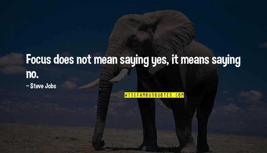 Saying Yes No Quotes By Steve Jobs: Focus does not mean saying yes, it means